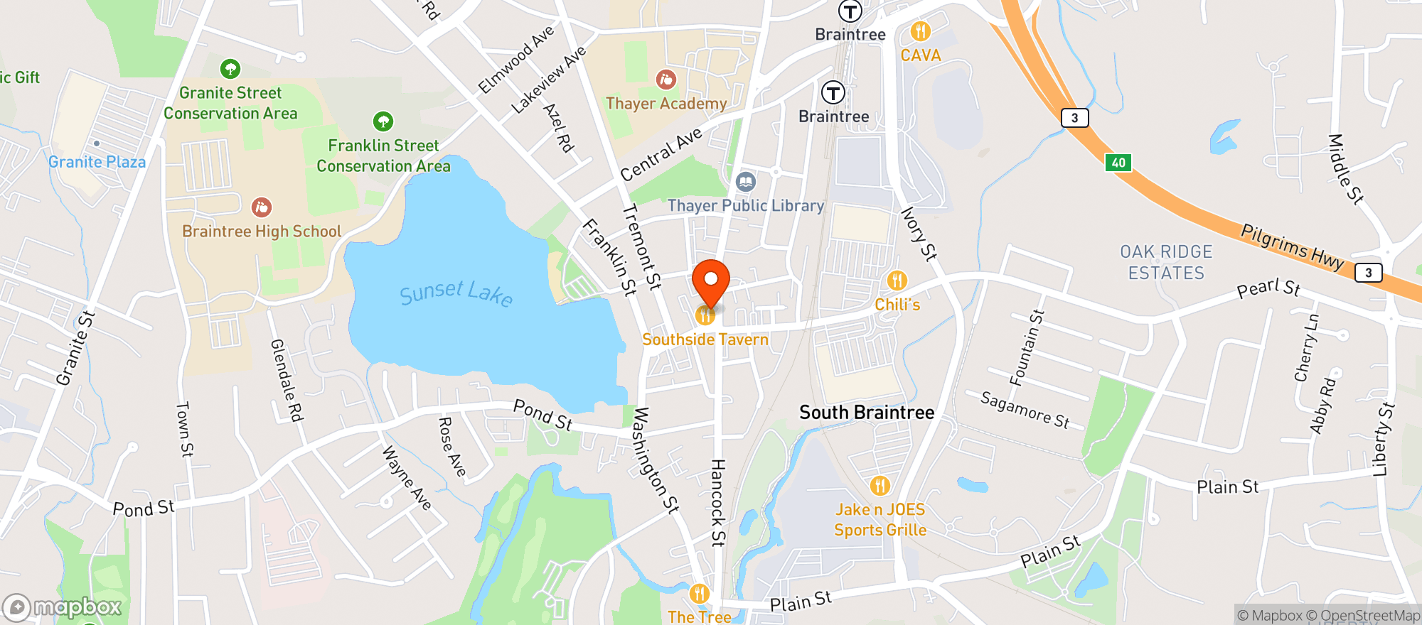 Map showing Southside Tavern