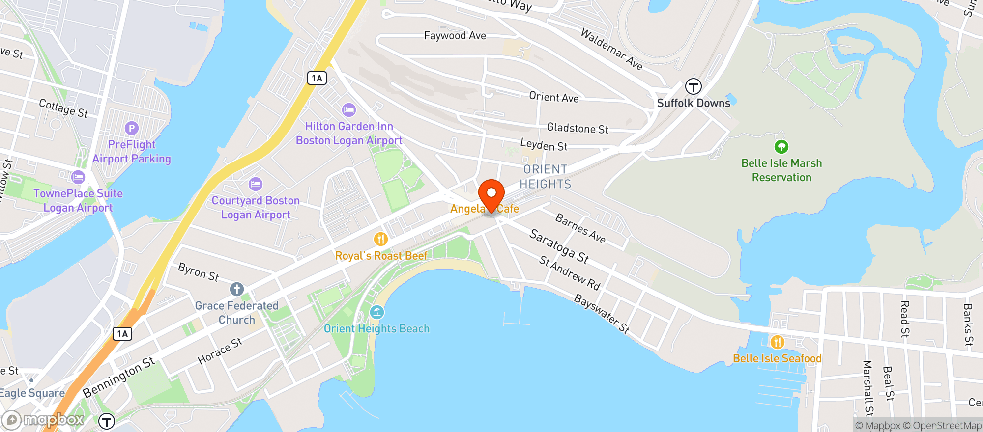 Map showing Woodys Liquors