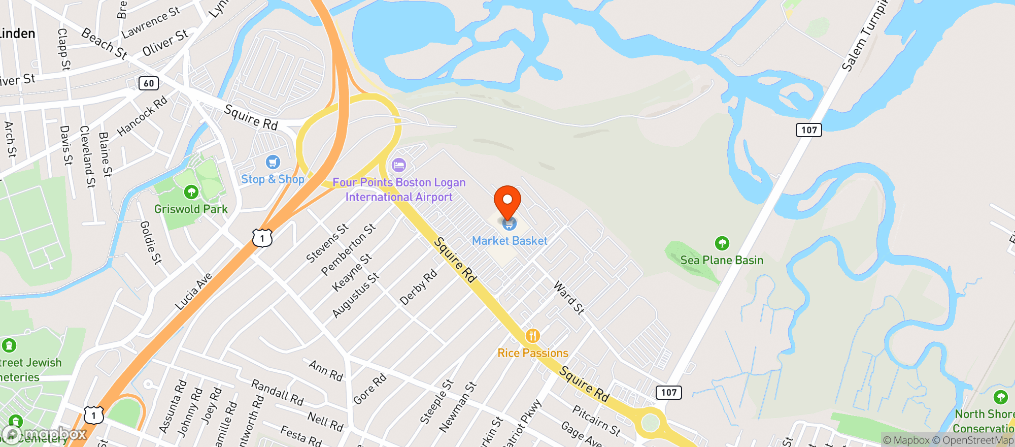Map showing Market Basket