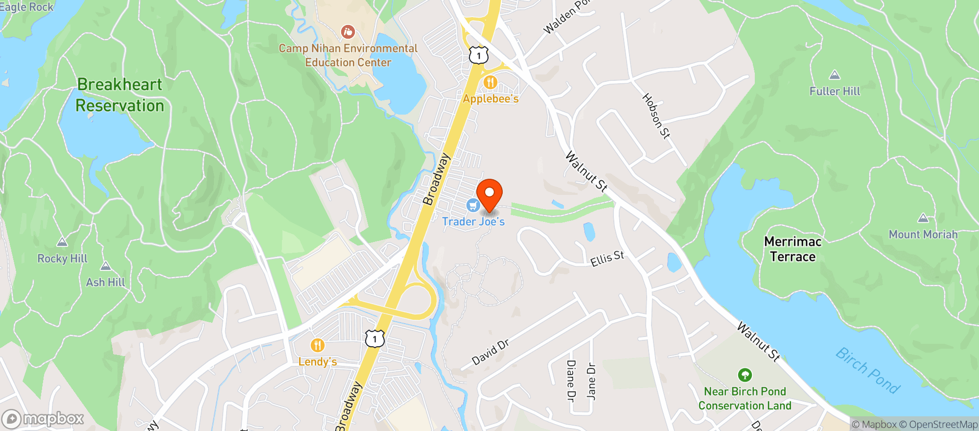 Map showing Trader Joes