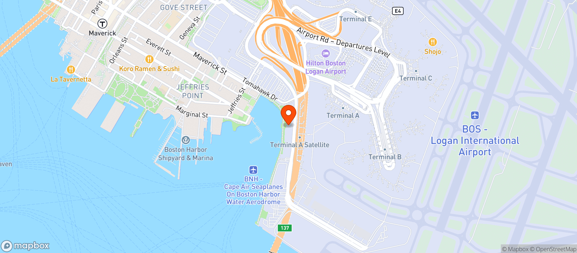 Map showing Davios Northern Italian Steakhouse