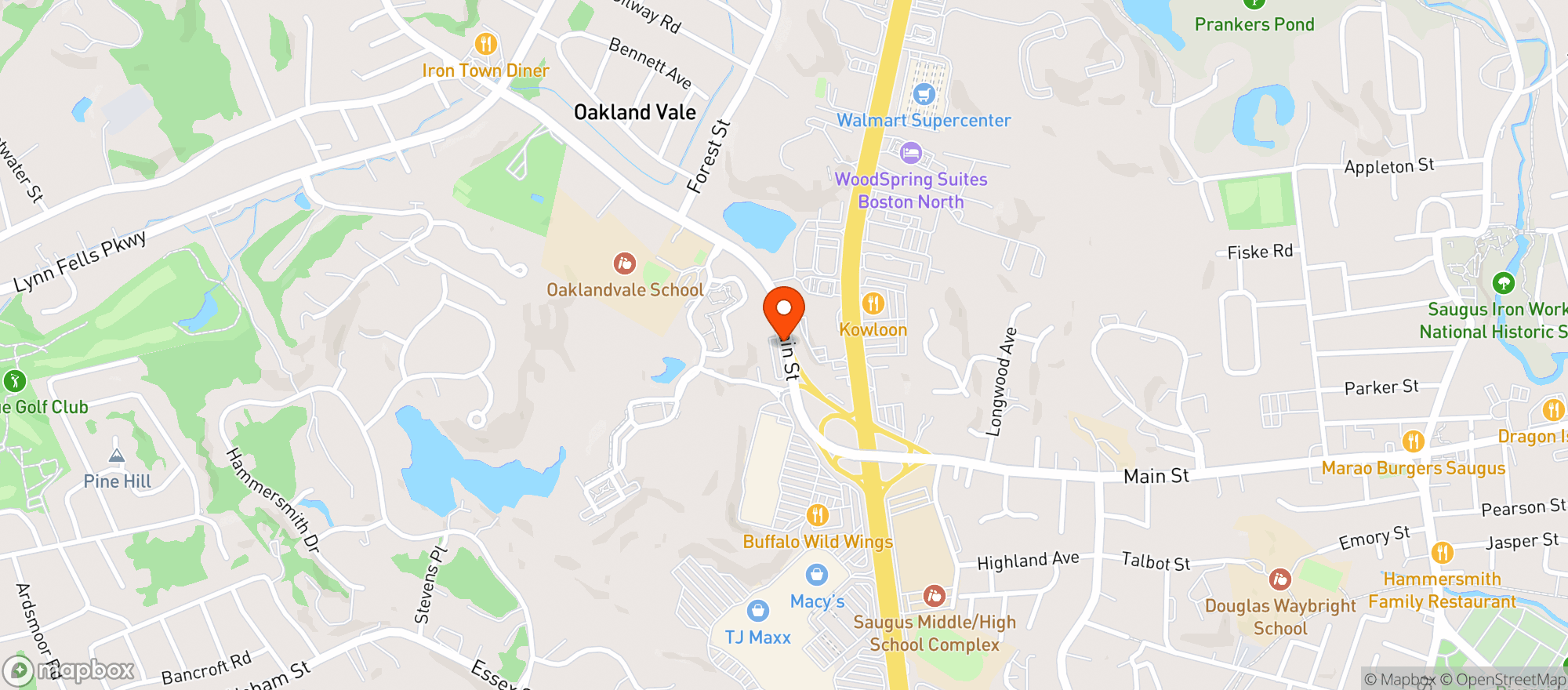 Map showing Stop & Shop - 0407 - Saugus