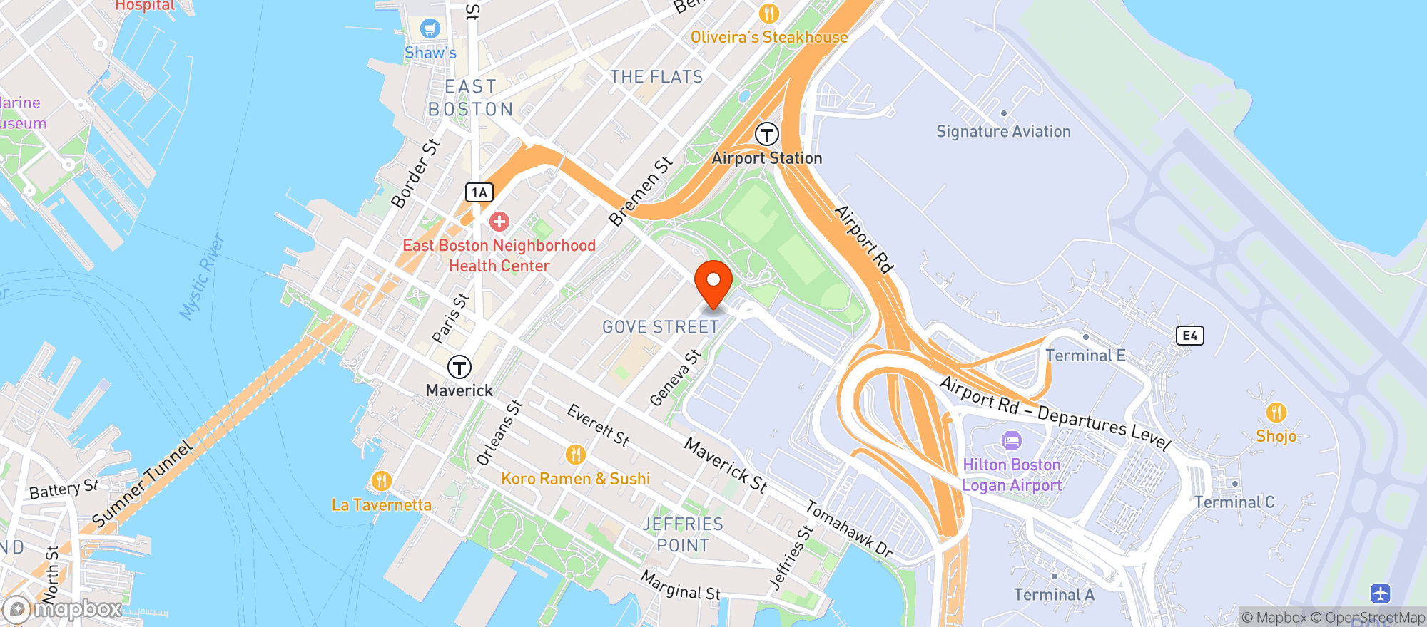 Map showing Embassy Suites