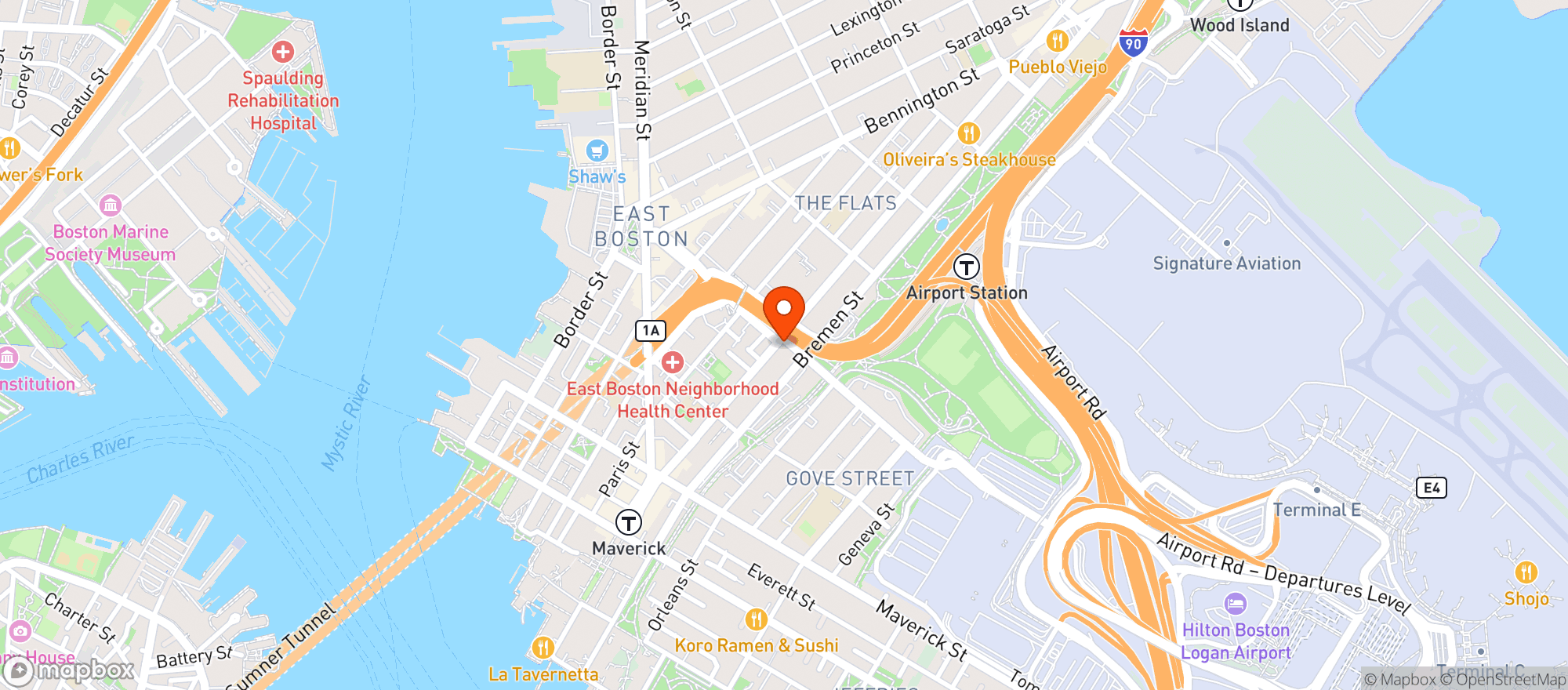Map showing Santarpios Cafe