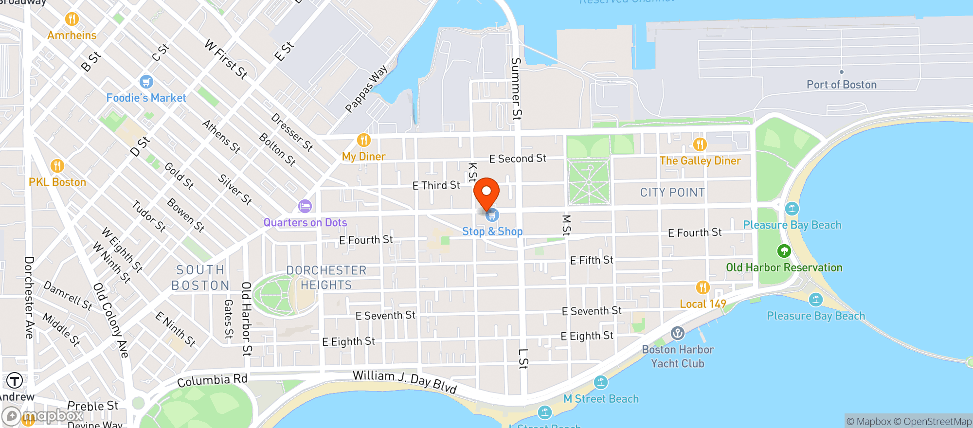 Map showing STOP & SHOP