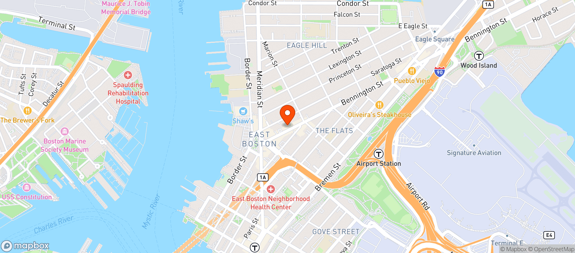 Map showing El Penol Restaurante