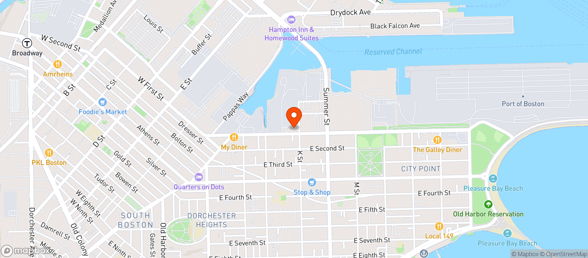 Map showing Native Sun - South Boston