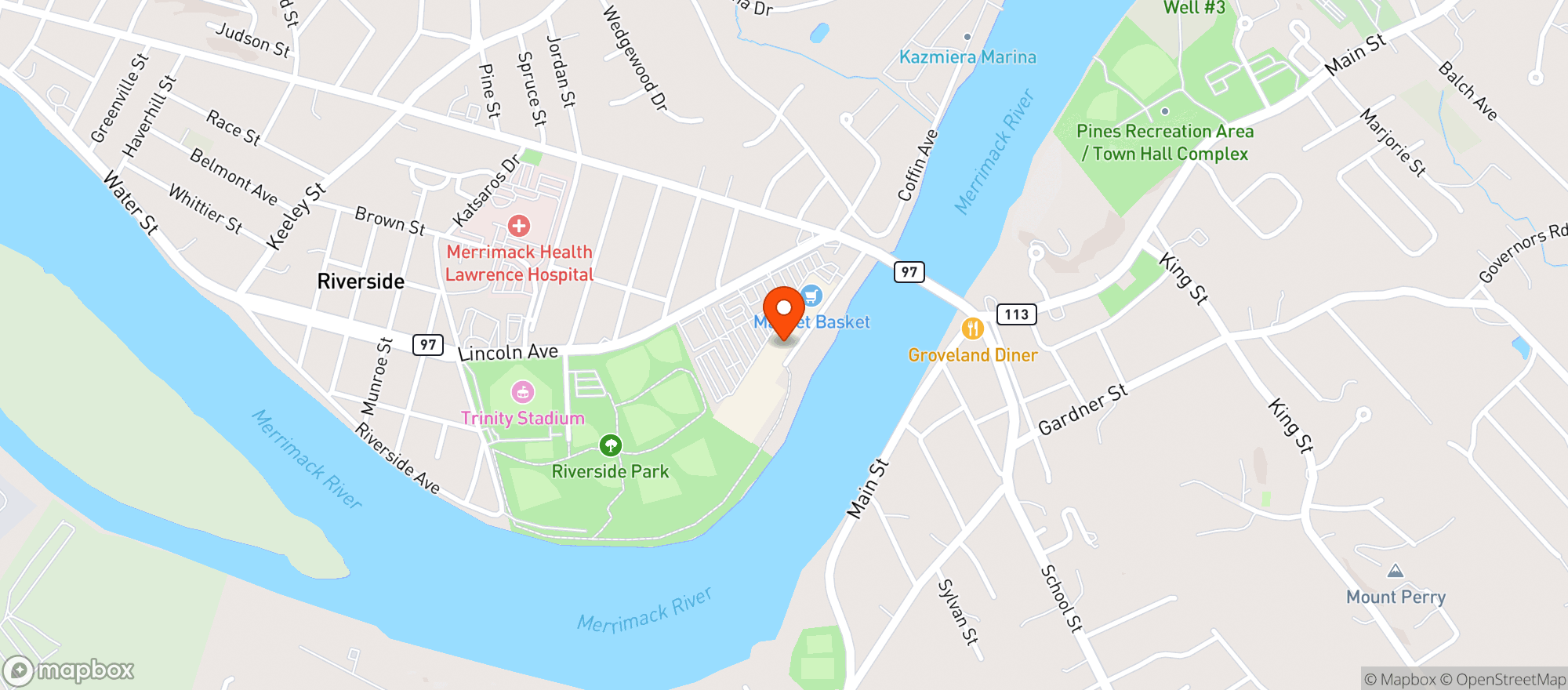 Map showing Harry's Liquors Haverhill
