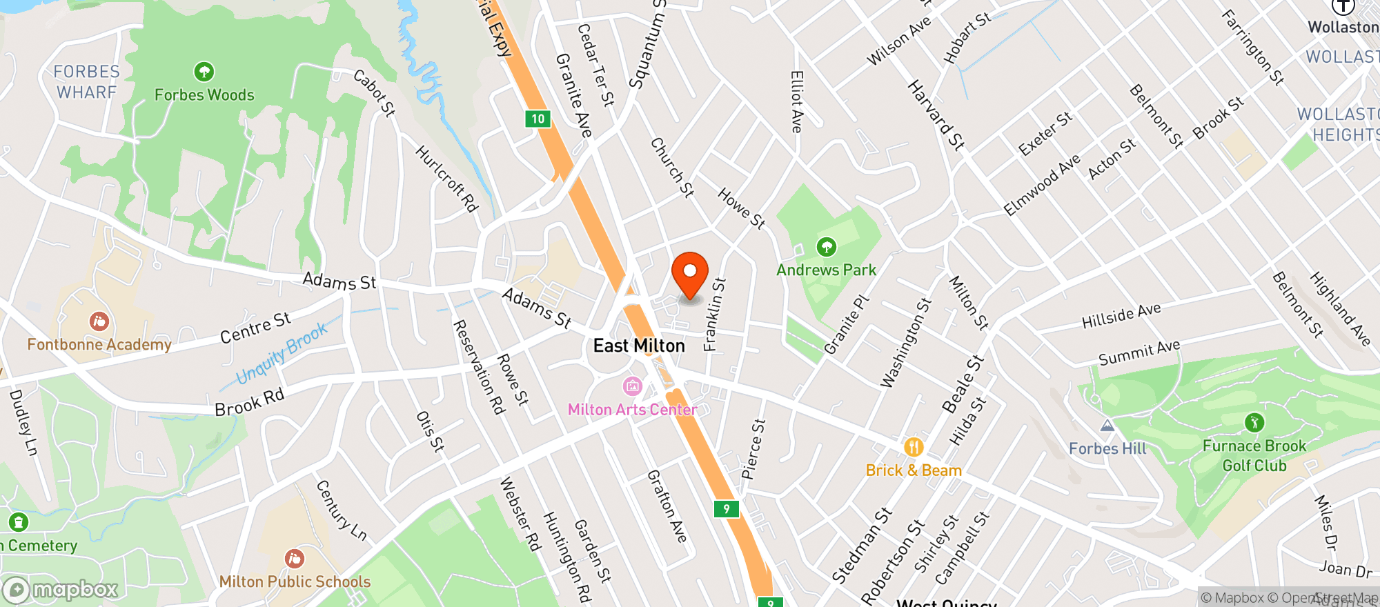 Map showing Fruit Center