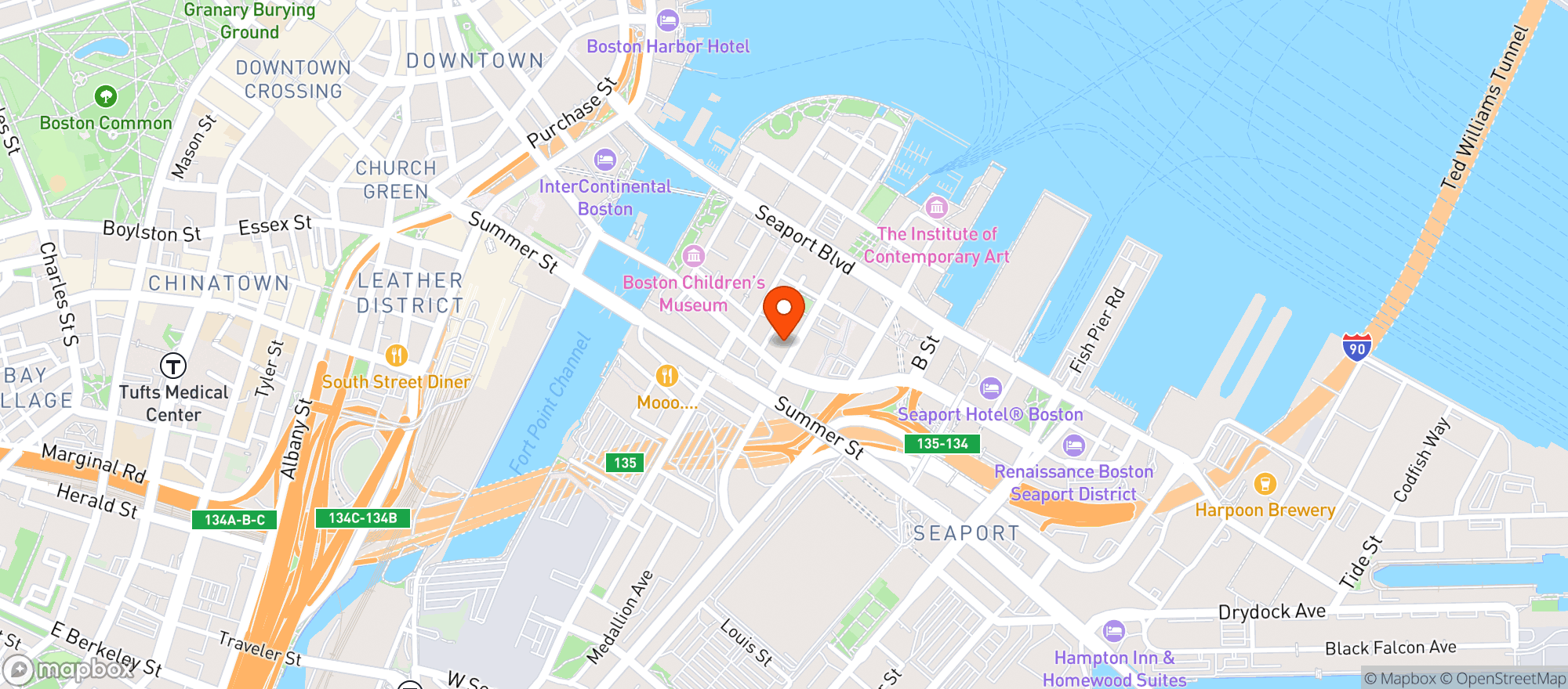 Map showing City Tap House