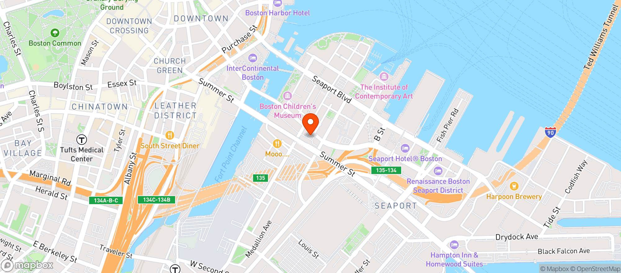 Map showing Fort Point Market