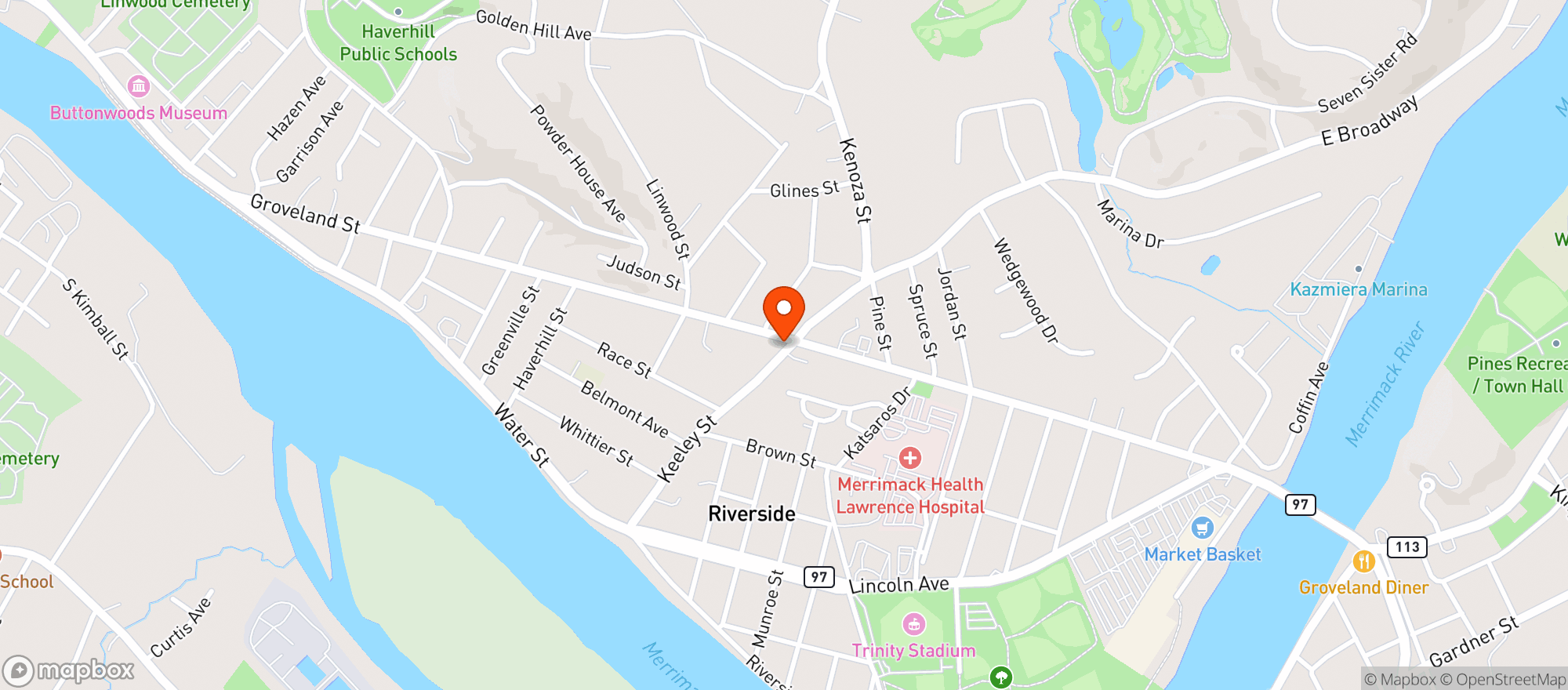 Map showing Town's Variety & Liquor Haverhill