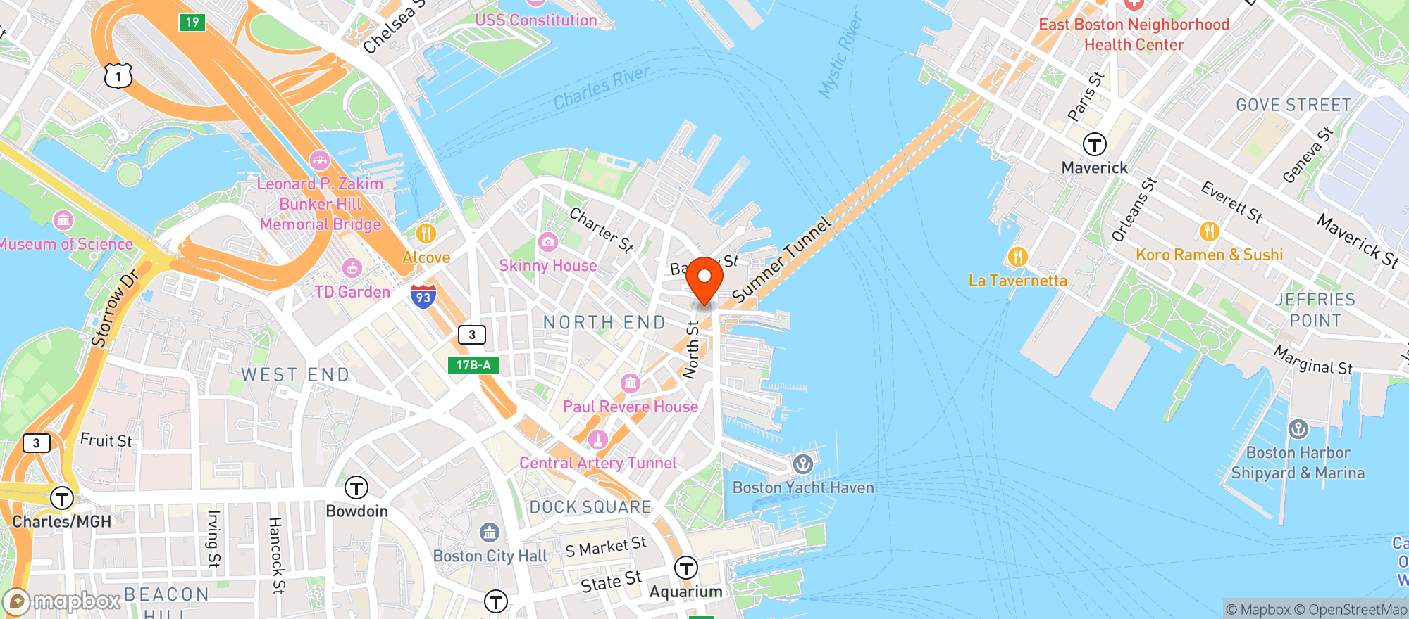 Map showing The Red Fox
