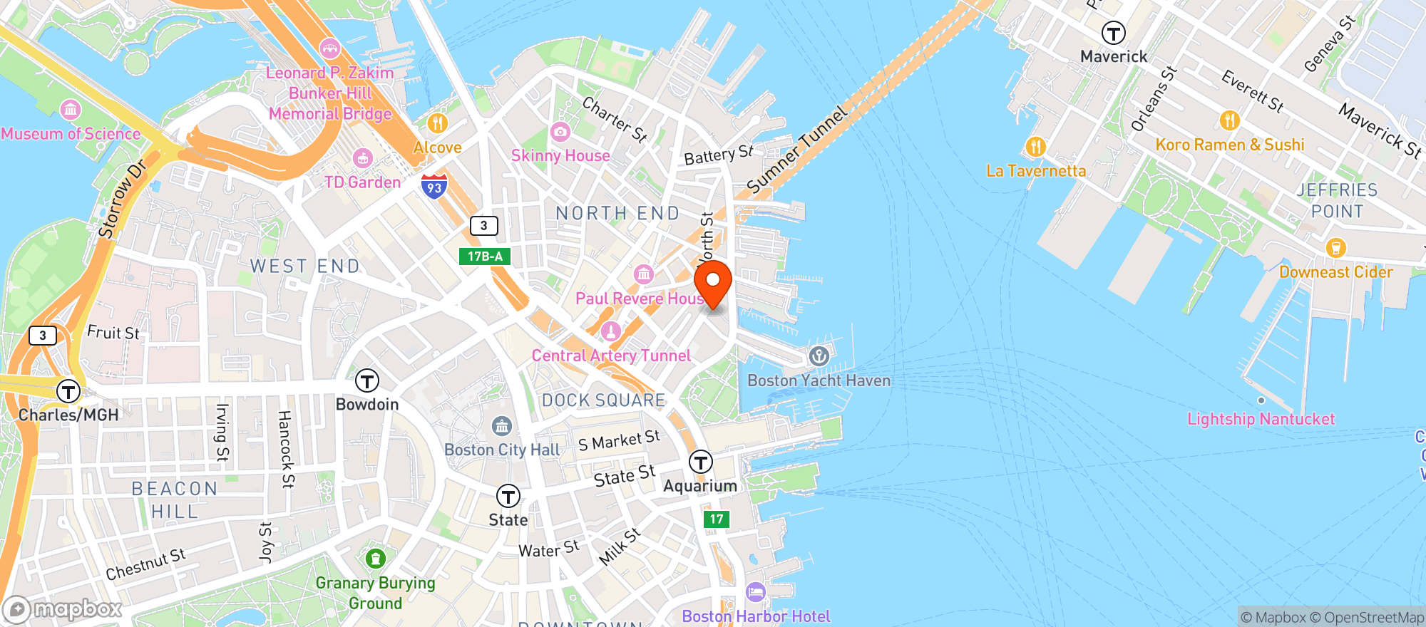 Map showing Golden Goose (North End)