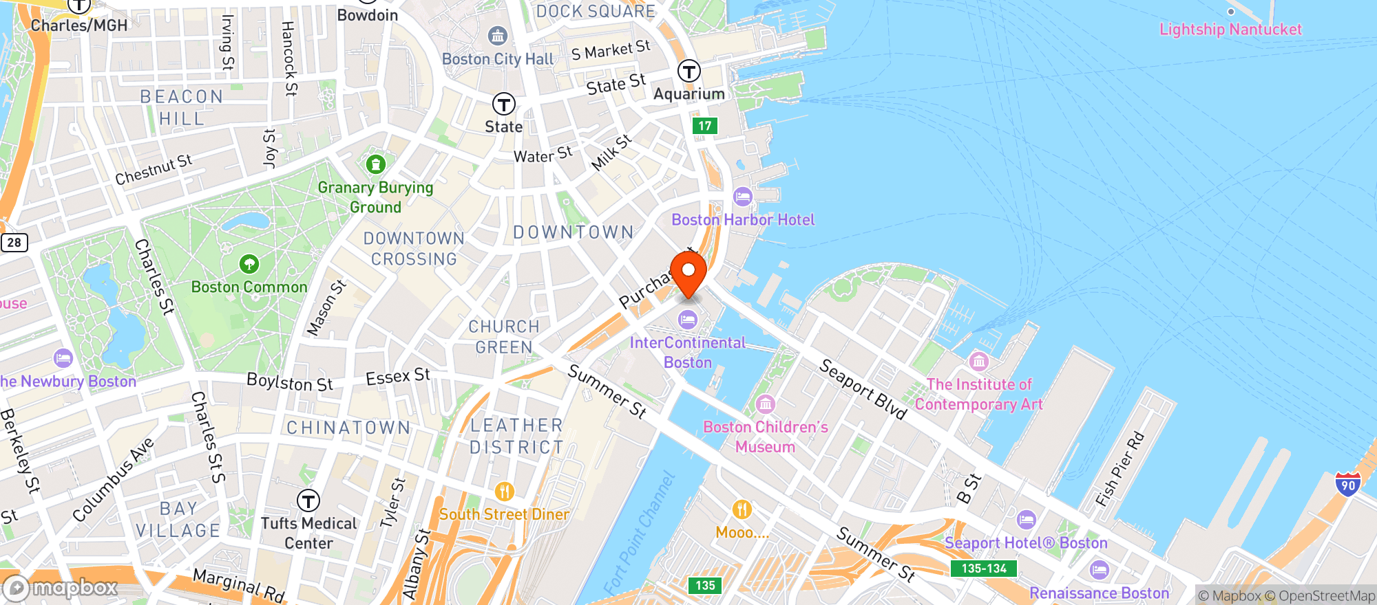 Map showing Intercontinental Hotels #bosha