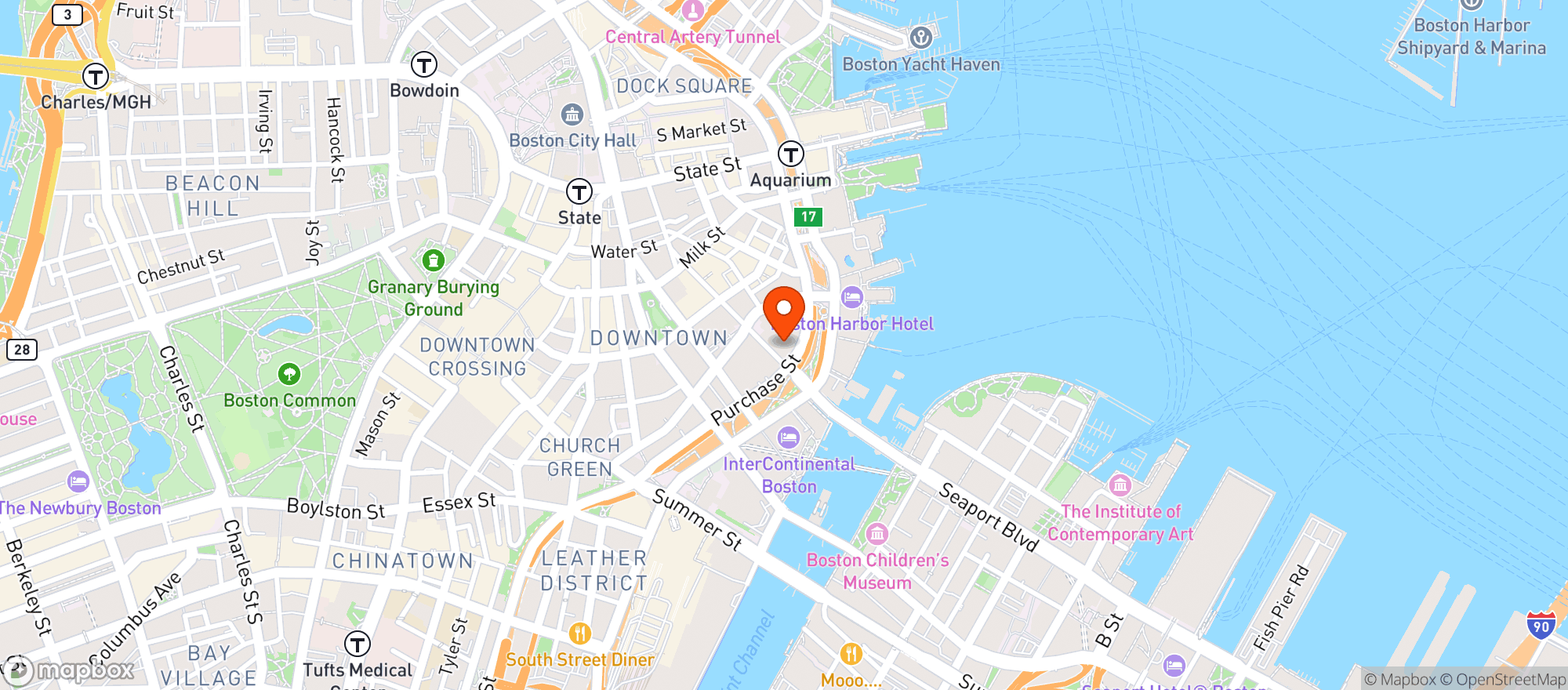 Map showing Palm Restaurant
