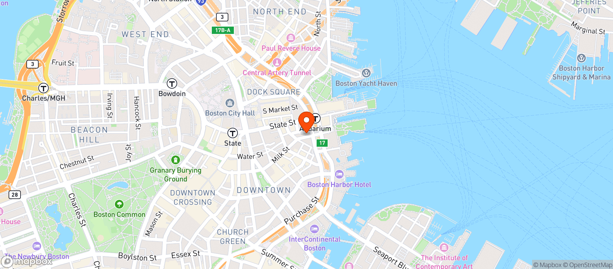 Map showing Granary Tavern
