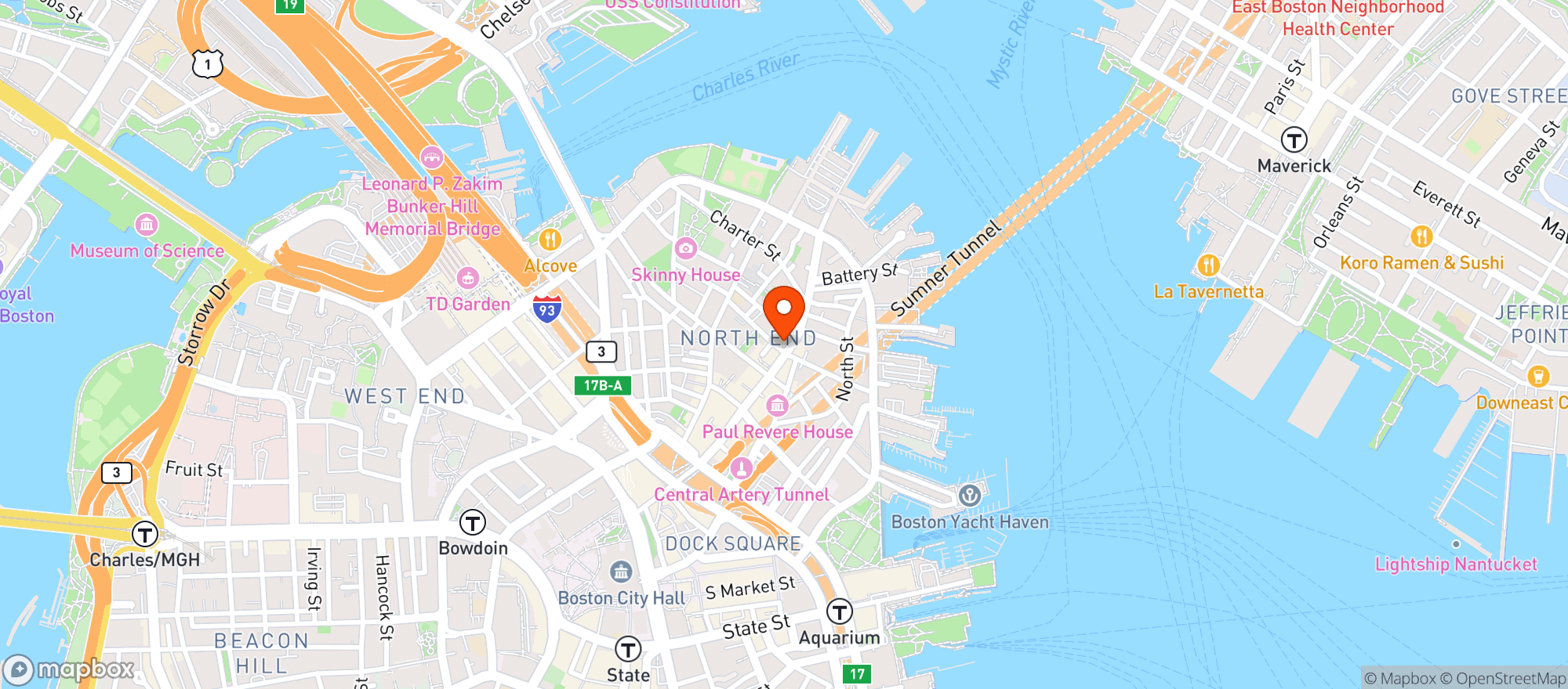Map showing Cantina
