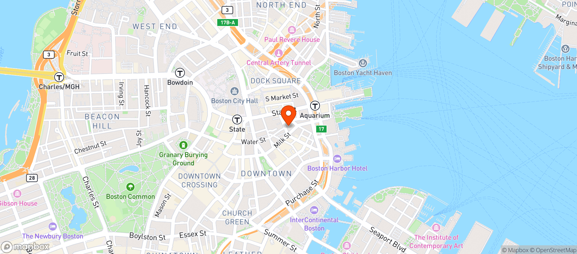 Map showing Warehouse Bar & Grill