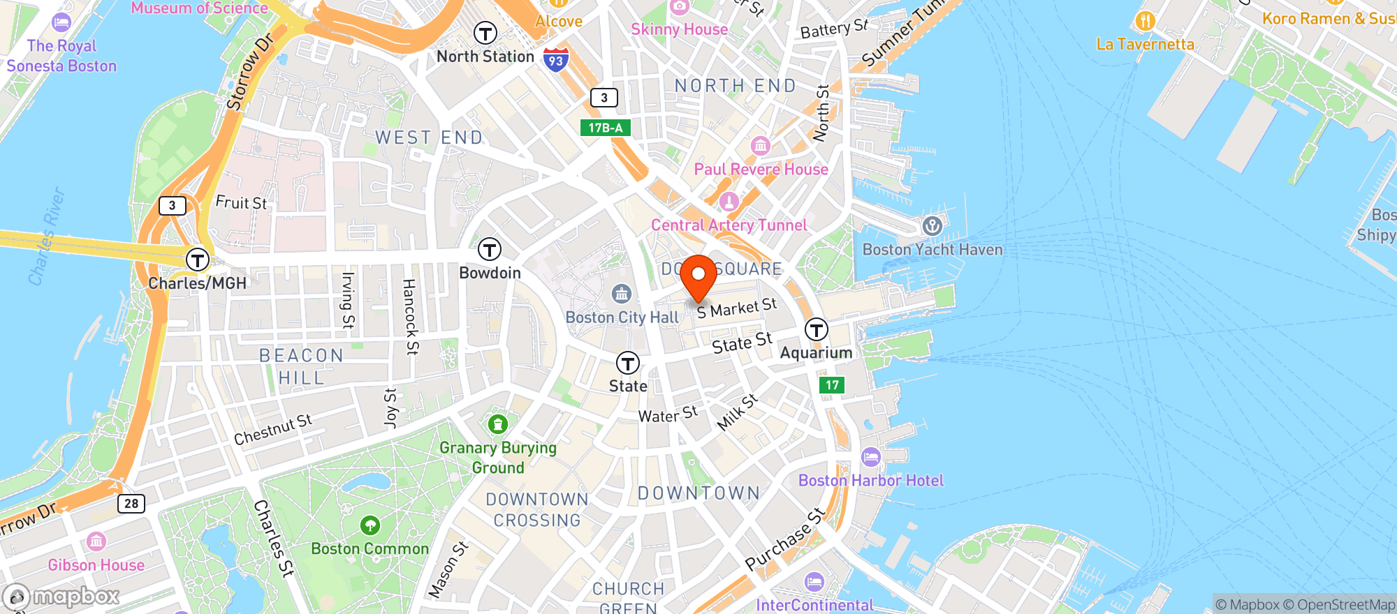 Map showing Quincy Market