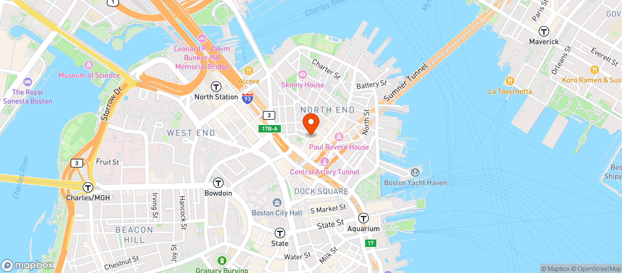 Map showing THE WILD DUCK MARKETPLACE & DELI
