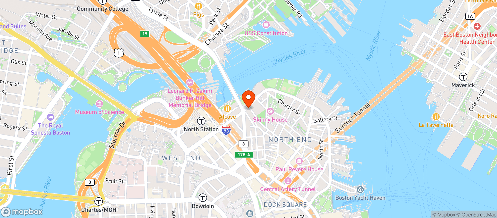 Map showing Ducali Pizzeria