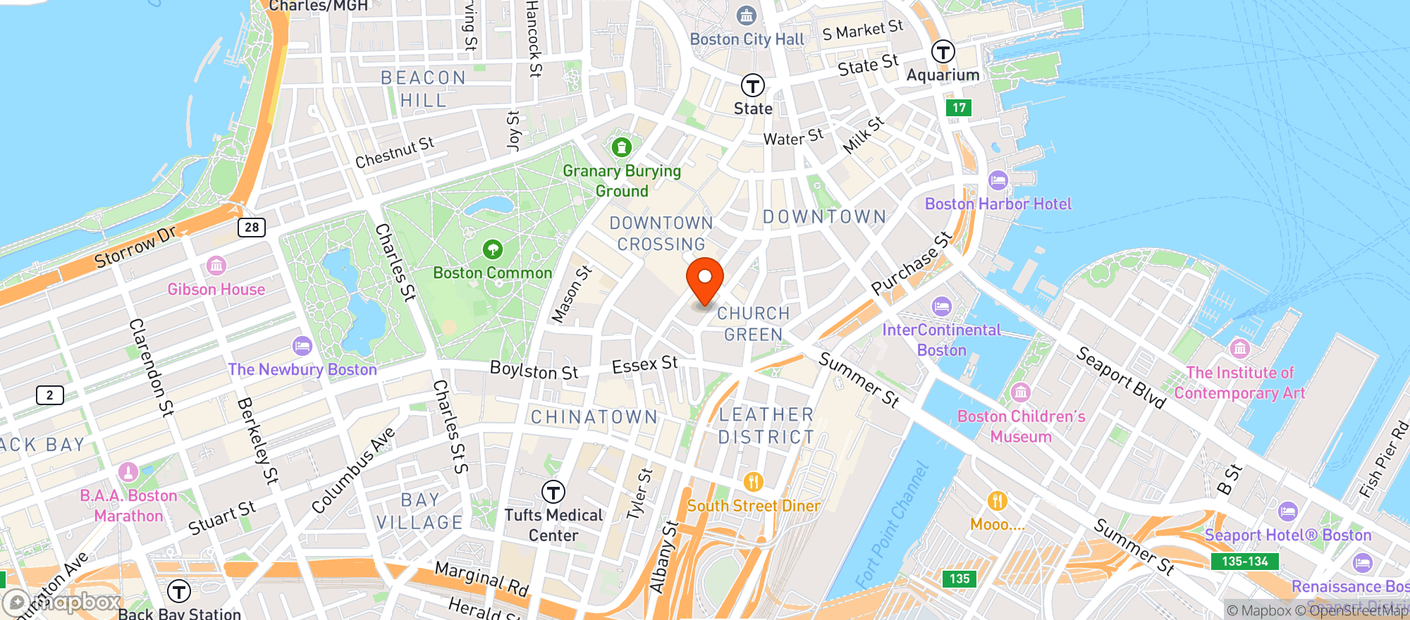 Map showing Kingston Grille & Bar