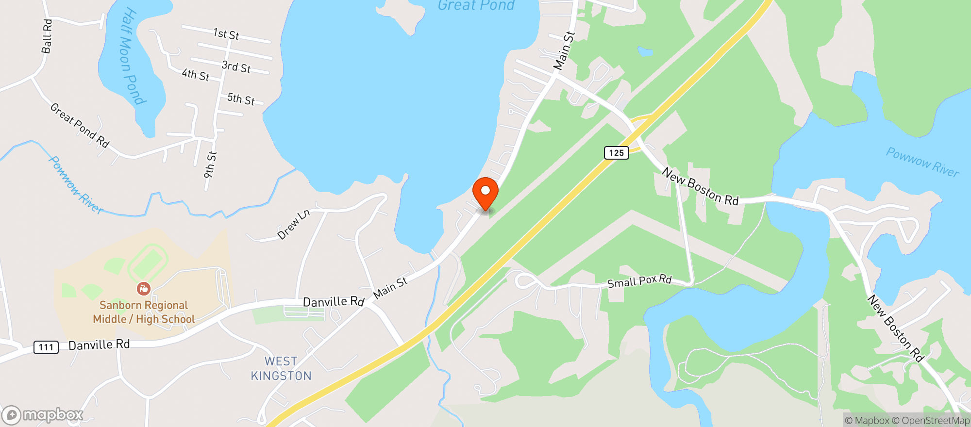 Map showing Mobil Mart Kingston