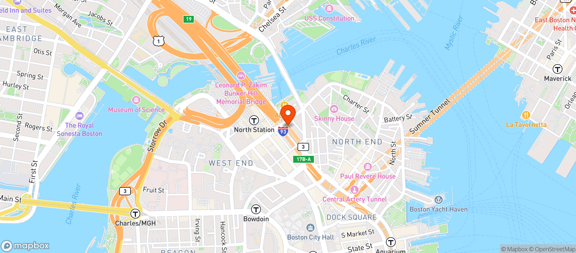 Map showing A&b Burgers