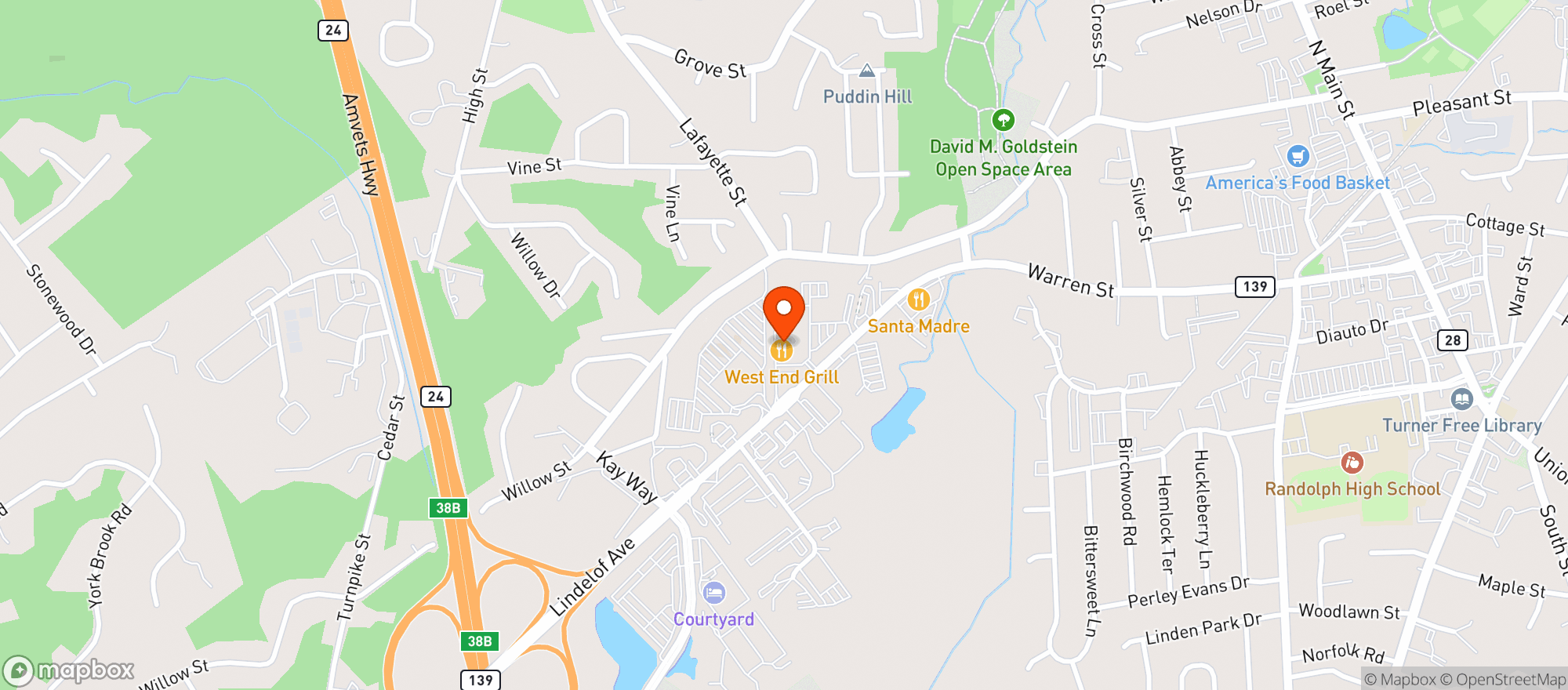 Map showing West End Grill