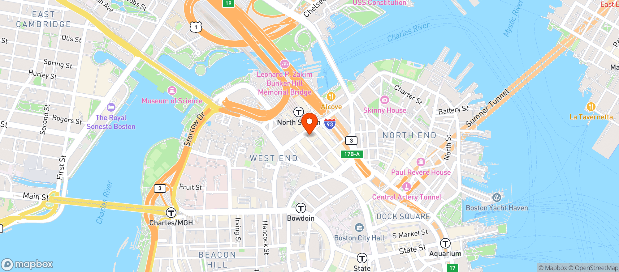 Map showing Halftime Pizza