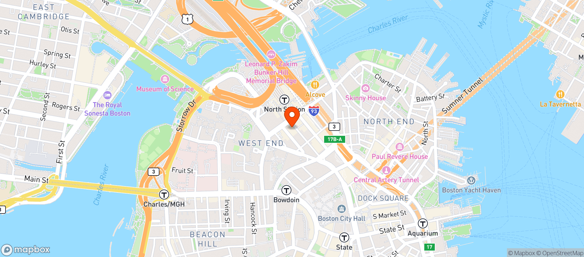 Map showing Blake's Kitchen + Bar