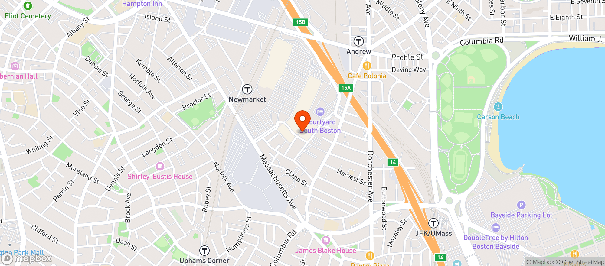 Map showing Sallys Apizza