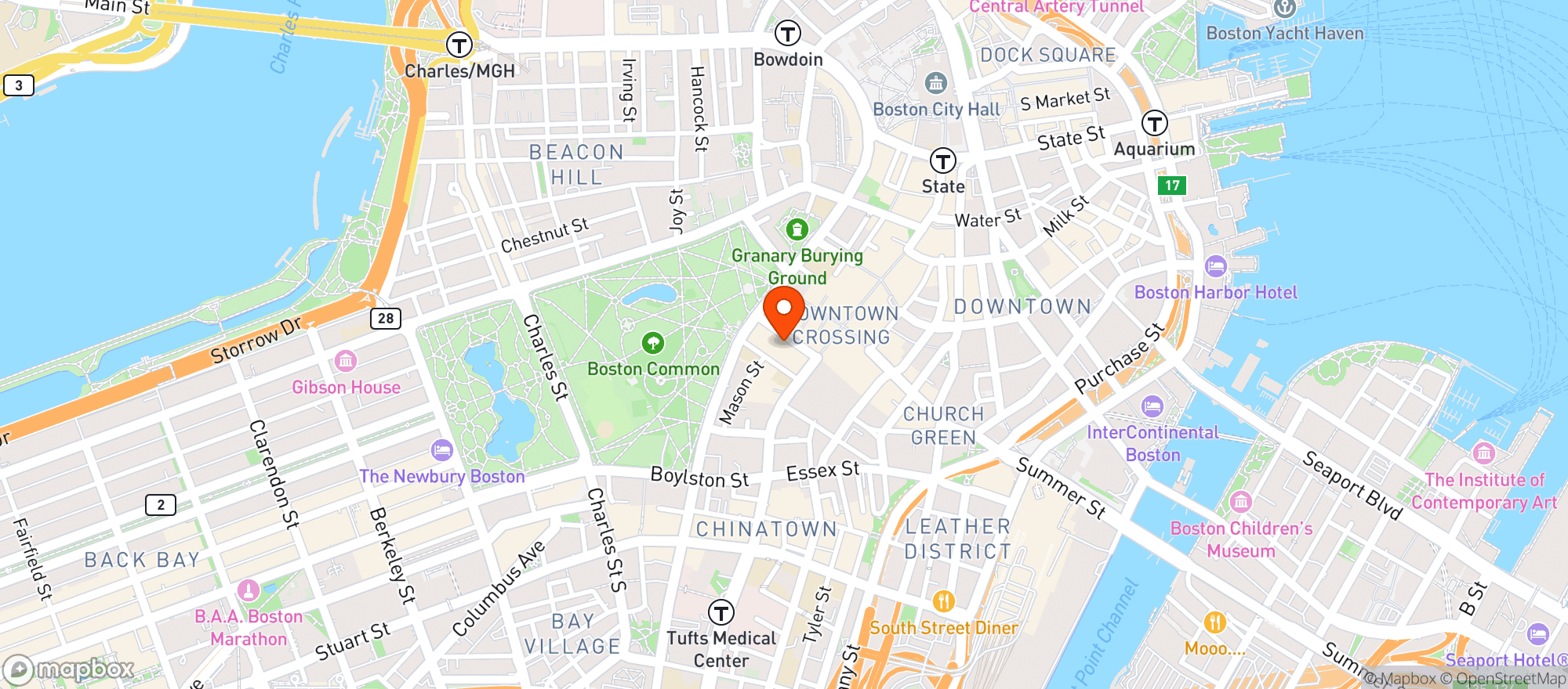 Map showing Democracy Brewing Company