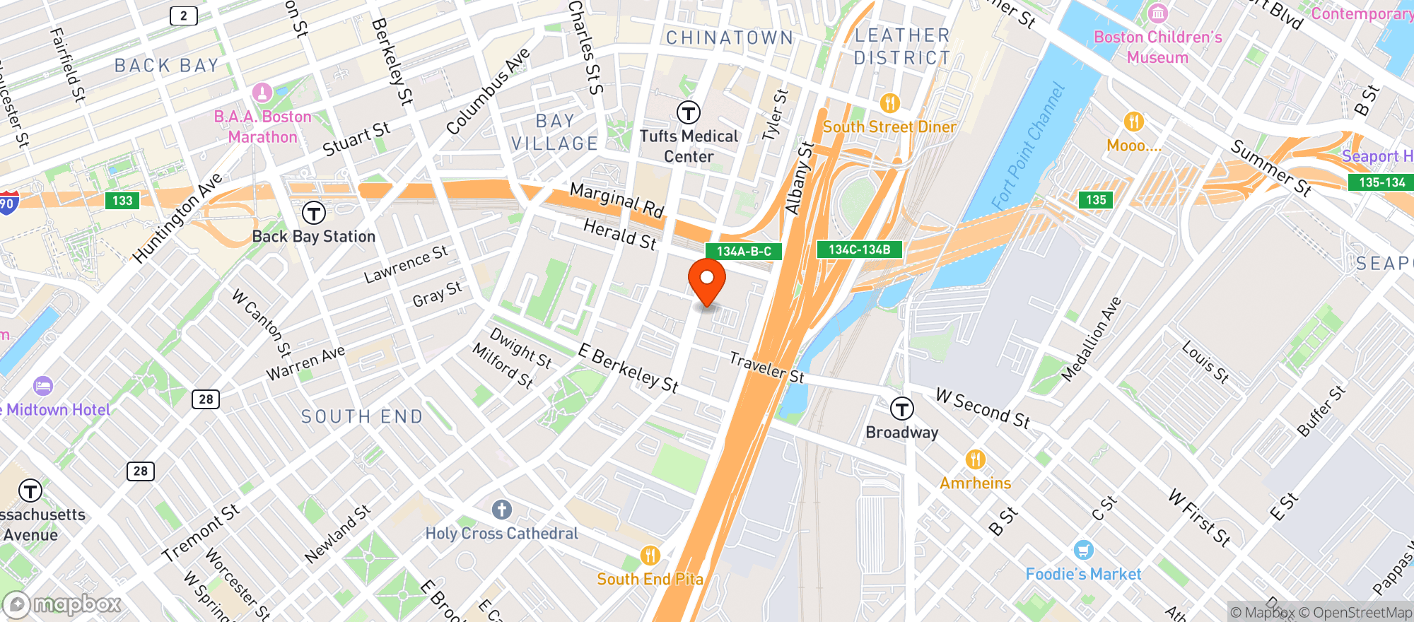 Map showing Yellow Door Taqueria