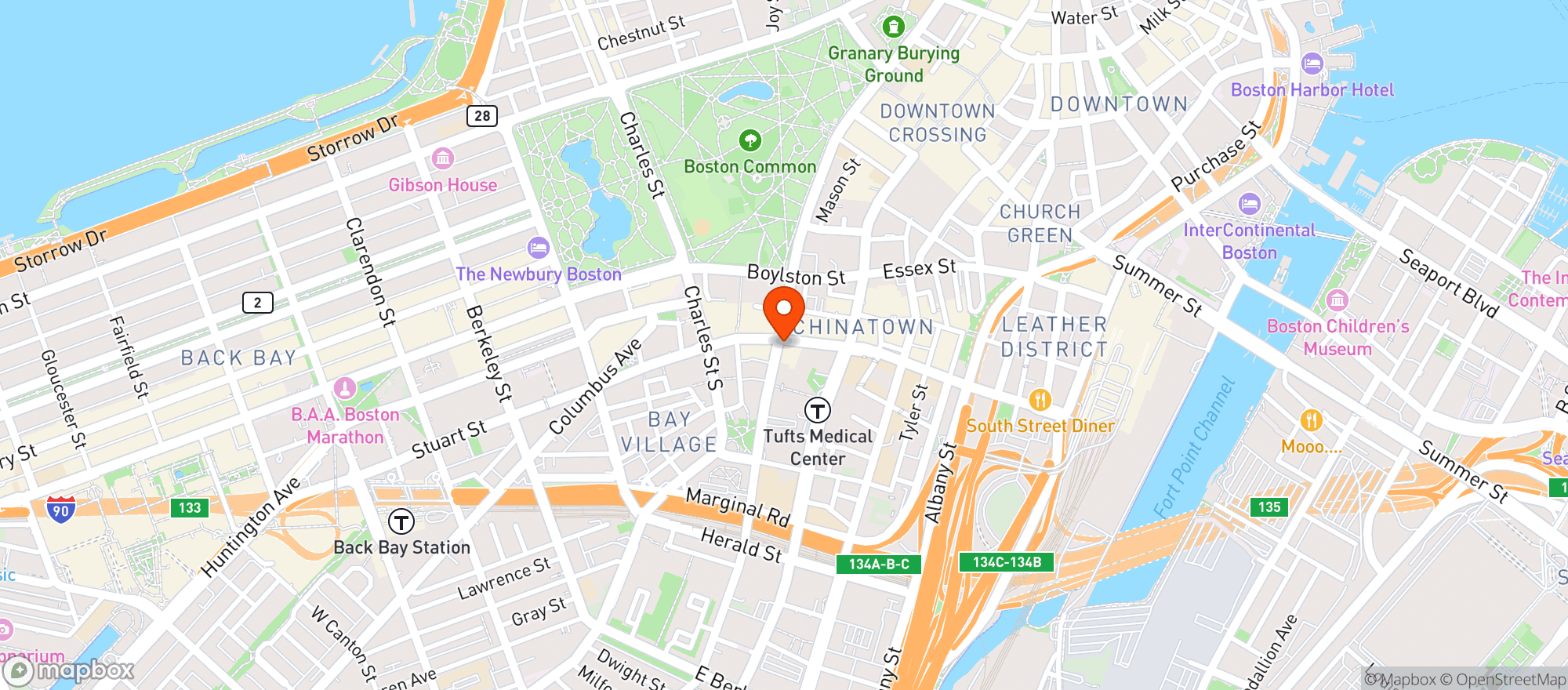 Map showing Moxy Hotel