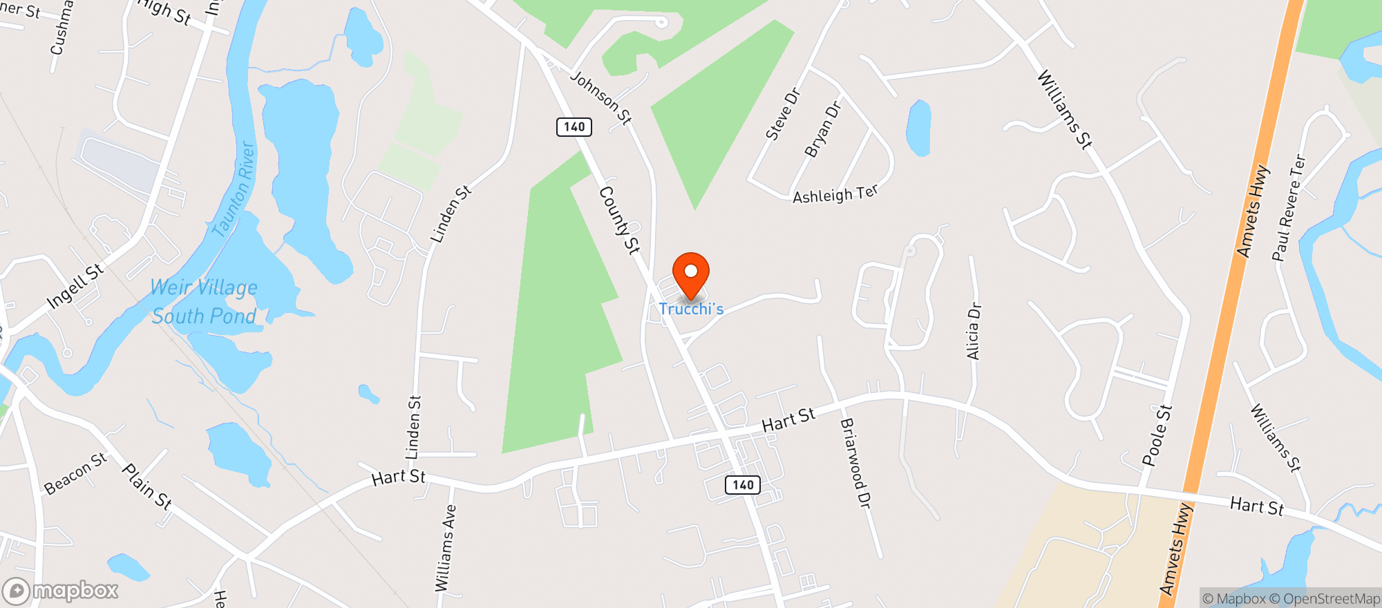 Map showing Trucchi's Supermarket - Taunton