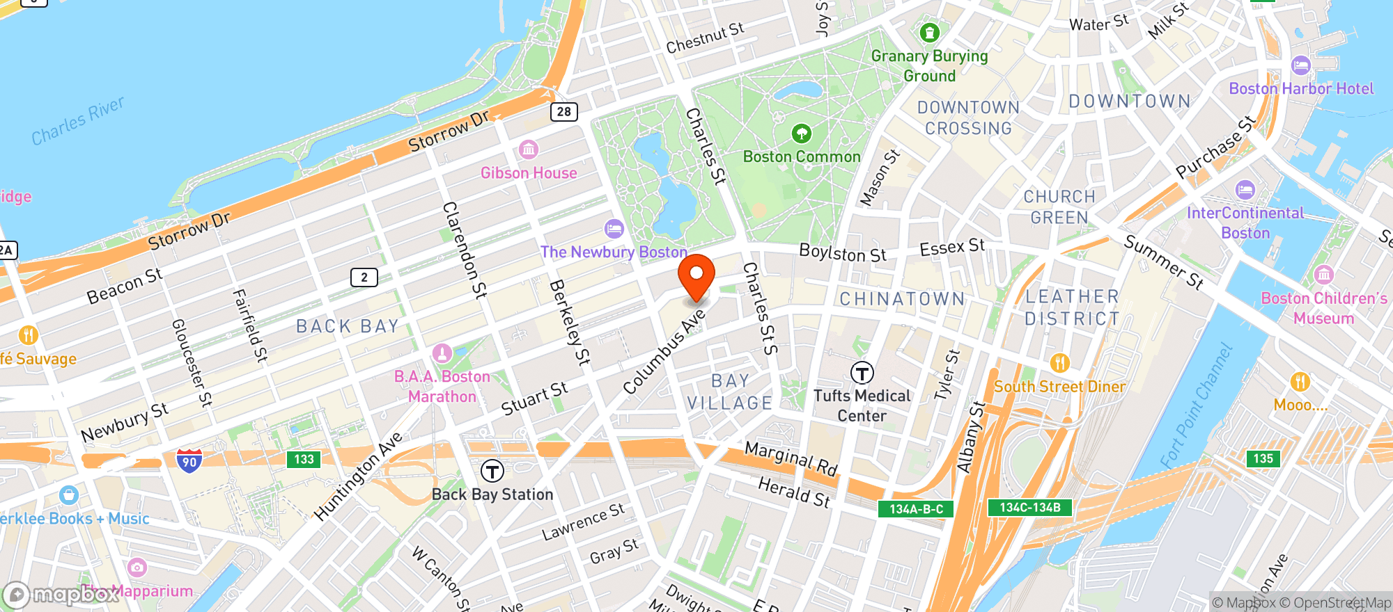 Map showing M J Oconnors