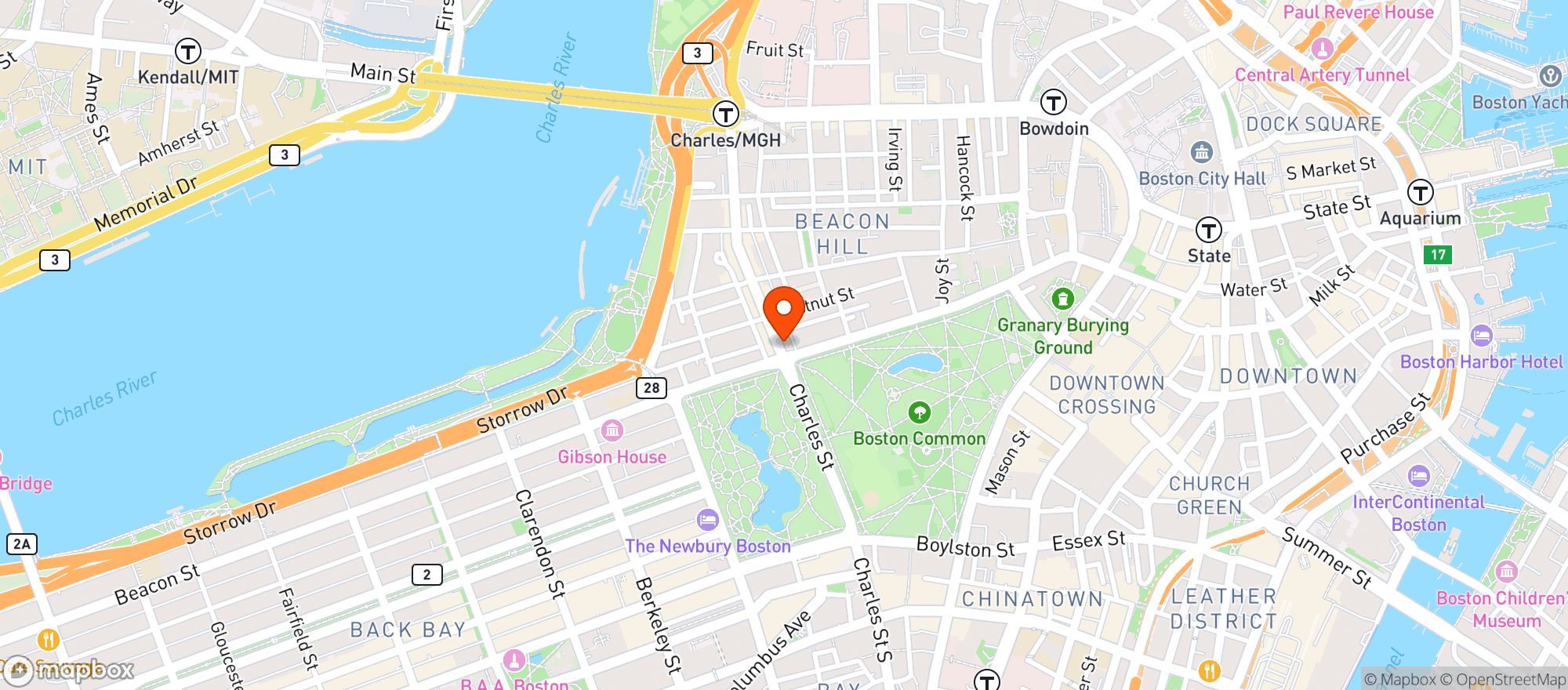 Map showing Deluca's Mkt Charles St #10410