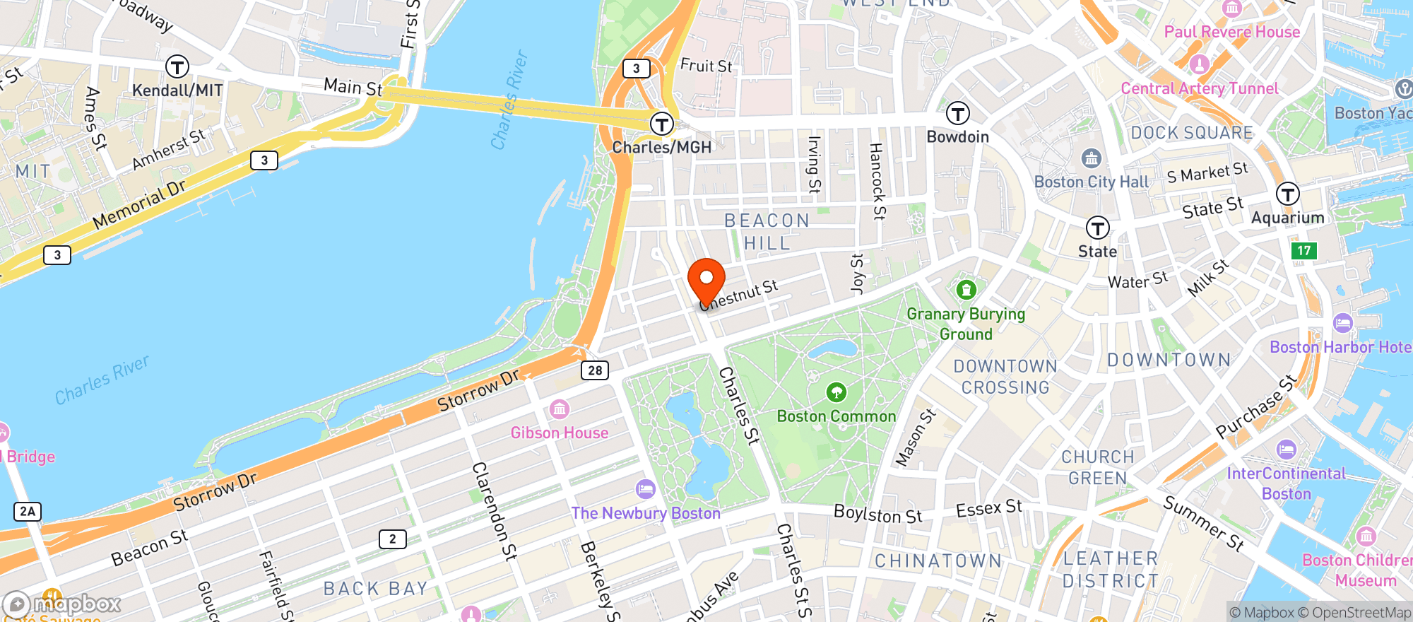 Map showing Beacon Hill Hotel