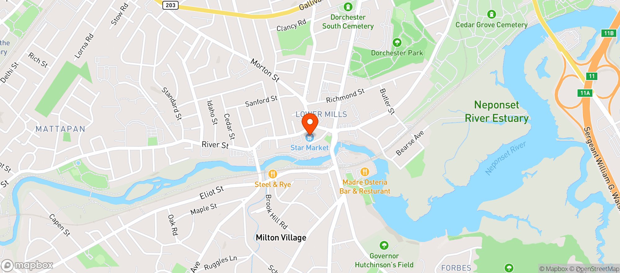 Map showing Shaws - 00604 - Mattapan