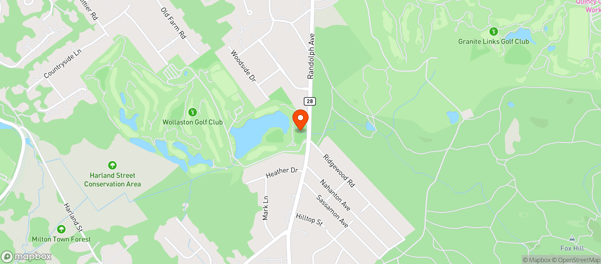 Map showing Wollaston Golf Club