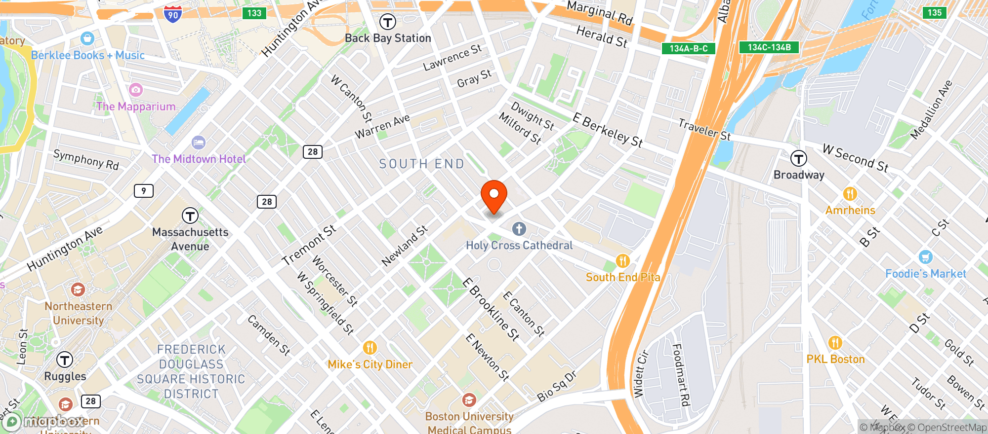 Map showing Foodies Urban Market