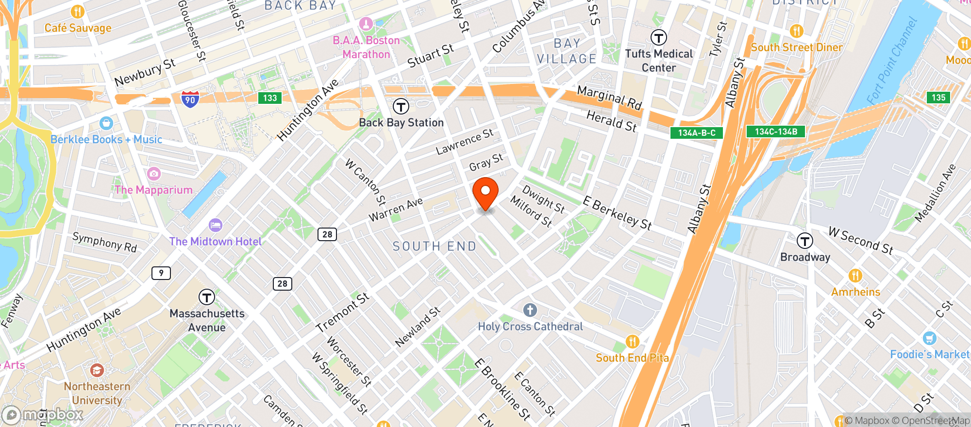 Map showing Louis Corner