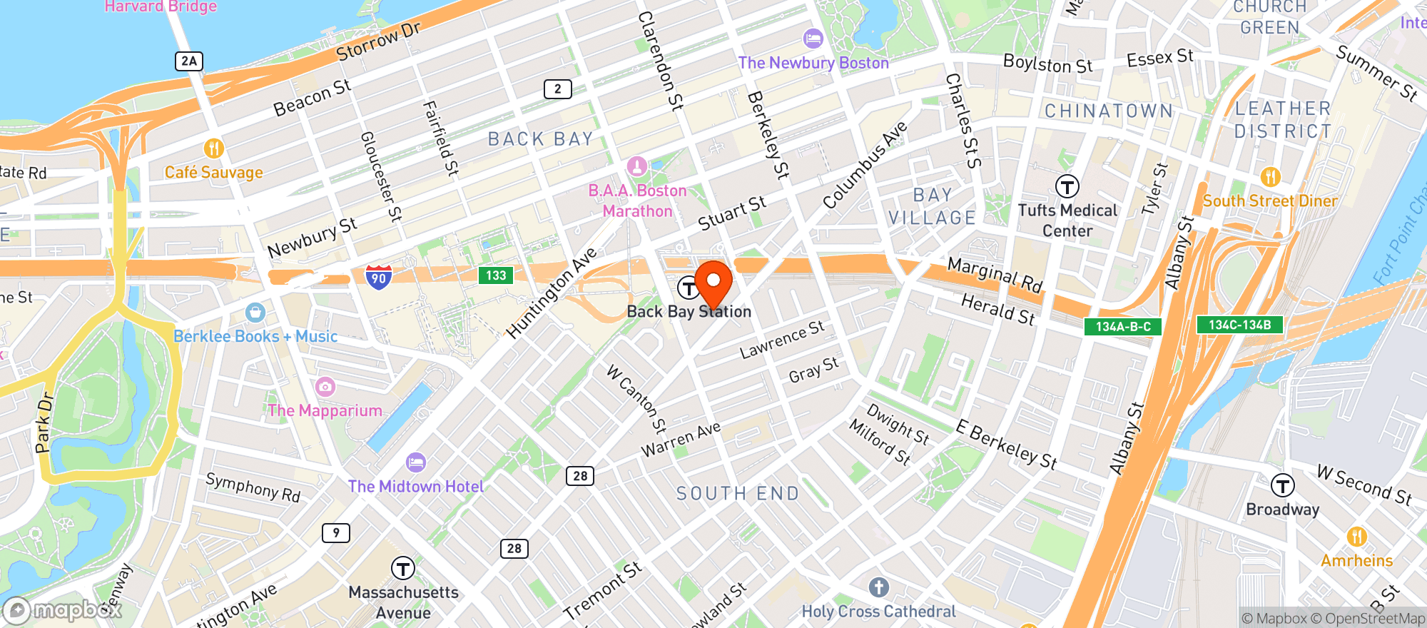 Map showing The Urban Grape