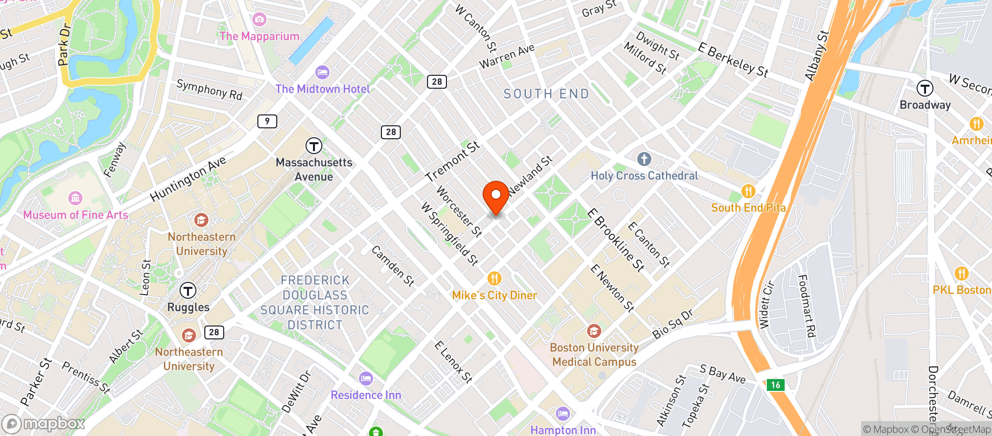 Map showing The Shawmut Inn