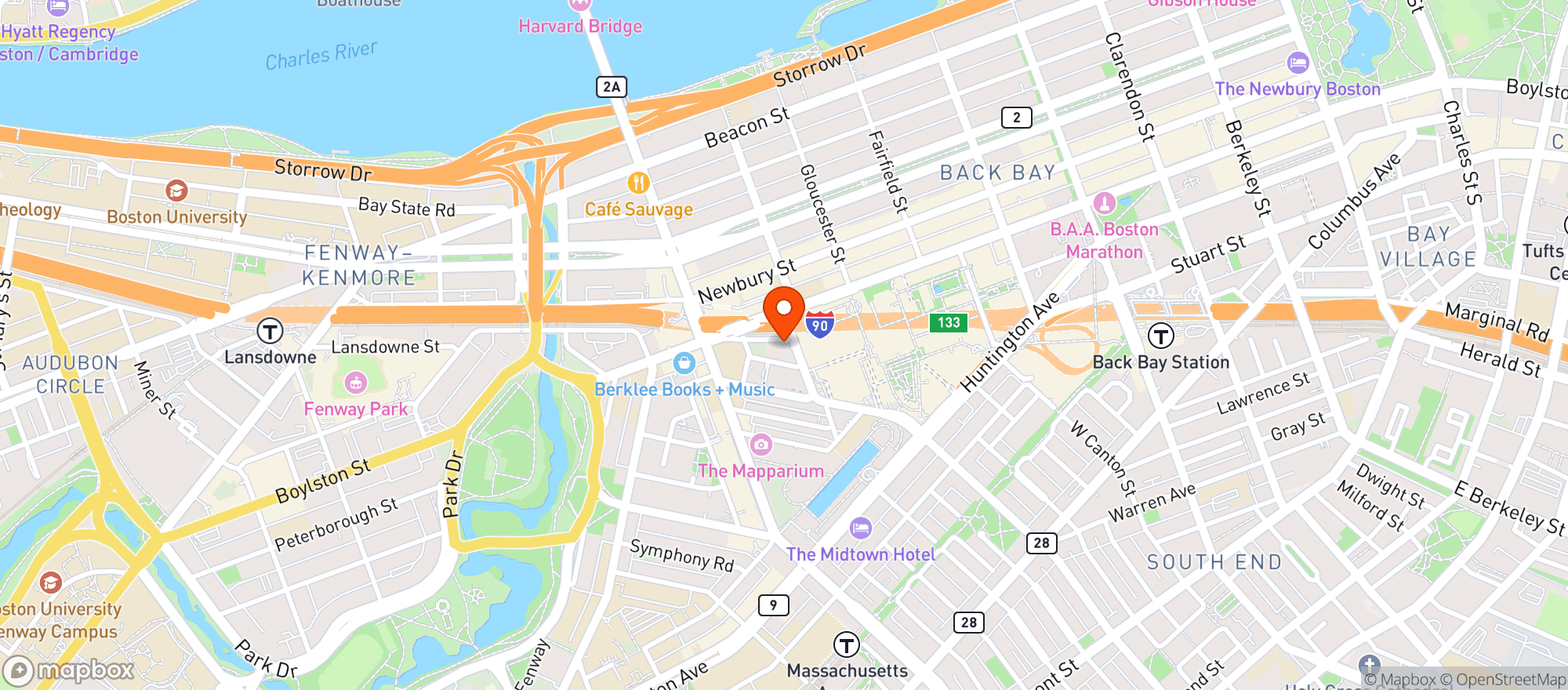 Map showing Bukowski Tavern