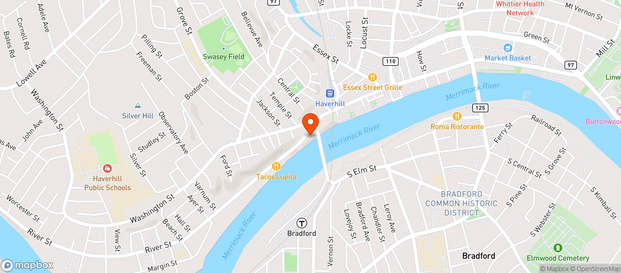 Map showing Red Hen Market Haverhill
