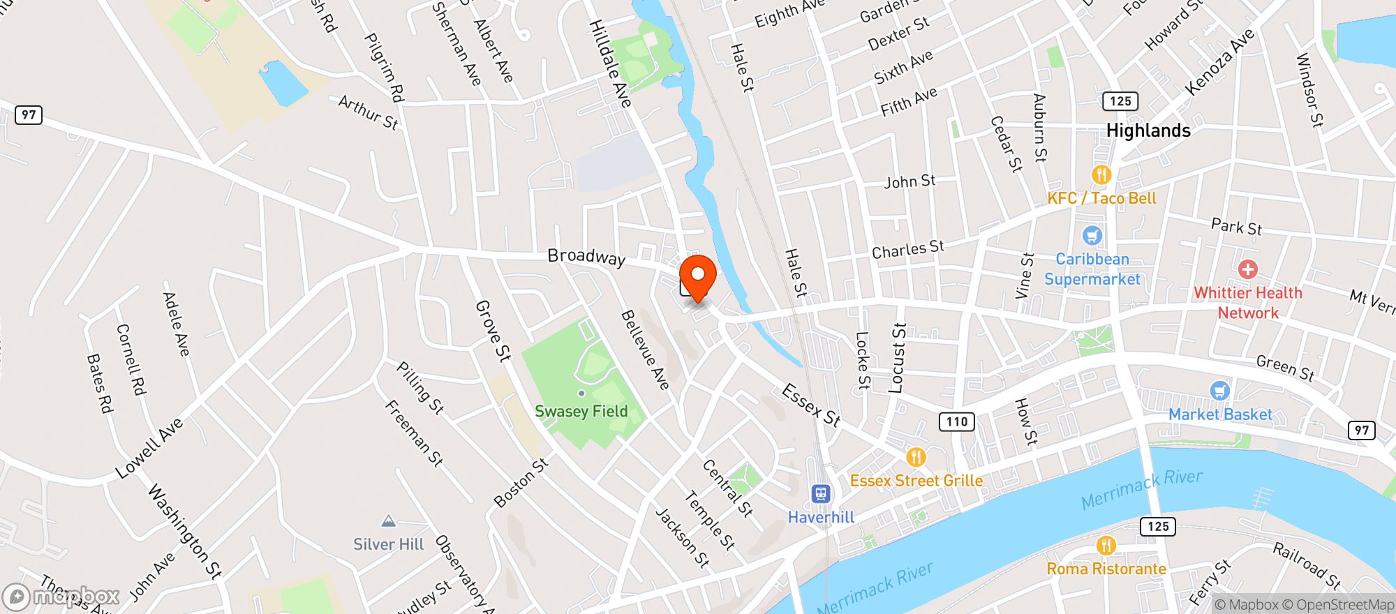 Map showing Pare's Liquors Haverhill