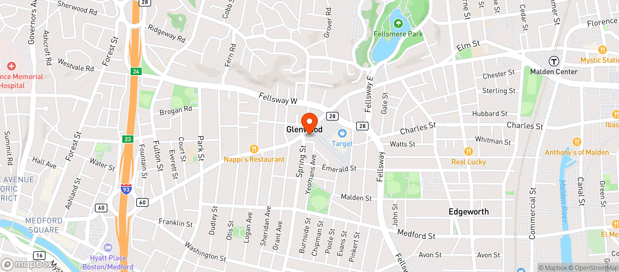 Map showing Anthonys Liquors